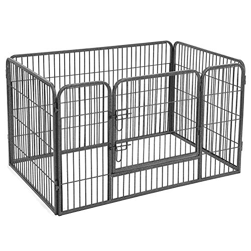 Puppy Playpen Heavy Duty Play Whelping Pen 4 Parts Grey 122 x 70 x 80 cm