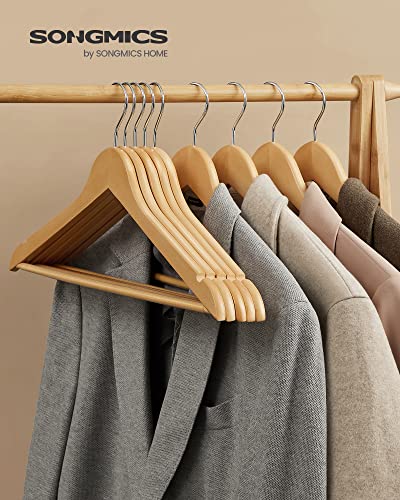 (Maple Wood) 44.5 cm Wooden Adult Wooden Coat Hangers with Trouser Bar (Natural, 50)