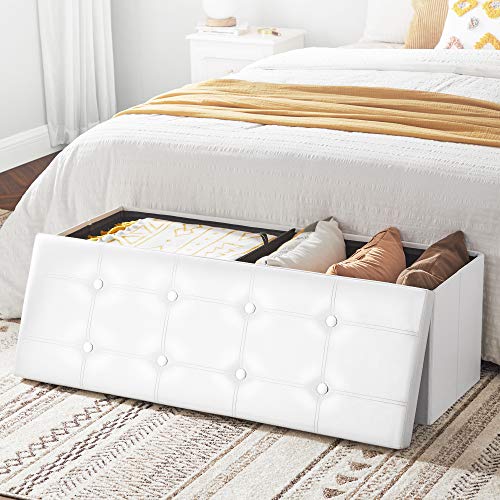 Faux Leather Folding Ottoman