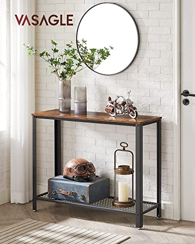 Console Table, Entryway Table, Stable Sofa Table, for Living Room, Bedroom, Easy Assembly, Rustic Brown and Black