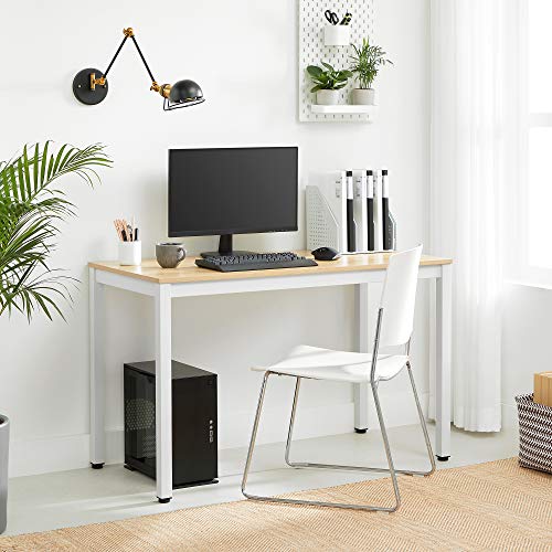 Computer Desk, Study Table, Stable Office Desk, Large Gaming Desk, Easy Assembly, for Home and Office, with Adjustable Leveling Feet, 120 x 60 x 76 cm