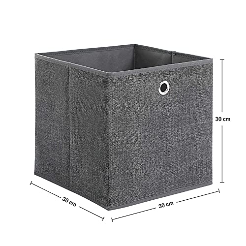 Storage Cubes, Set of 6, Non-Woven Fabric Foldable Storage Boxes and Toy Clothes Organiser Bins, Grey