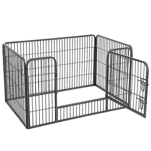 Puppy Playpen Heavy Duty Play Whelping Pen 4 Parts Grey 122 x 70 x 80 cm