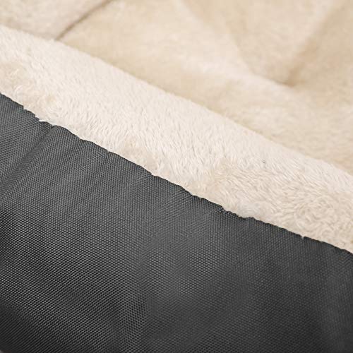 Dog Bed, Reversible Cushion, 85 x 65 x 21 cm, Dark Grey