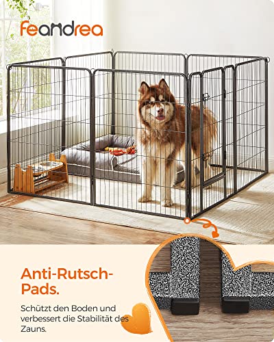 8-Panel Pet Playpen, Heave-Duty Dog Enclosure, 77 x 100 cm, Grey