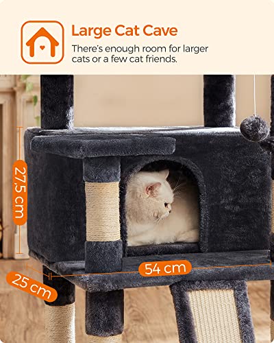 Cat Tree, XXL Cat Condo 172 cm, Smoky Grey