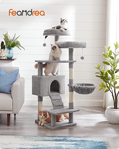 Cat Tree, Cat Tower 142 cm, Cat Activity Centre, Light Grey