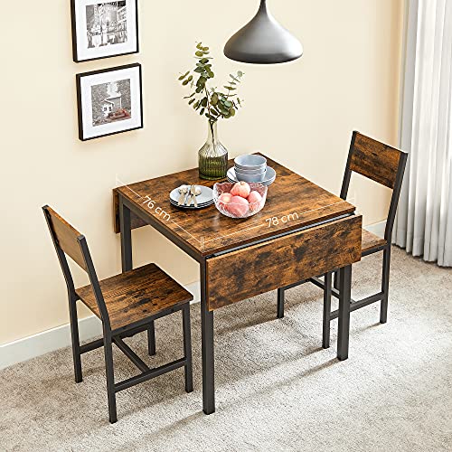 Folding Dining Table for 2-4 People for Small Spaces Vintage Brown/Black