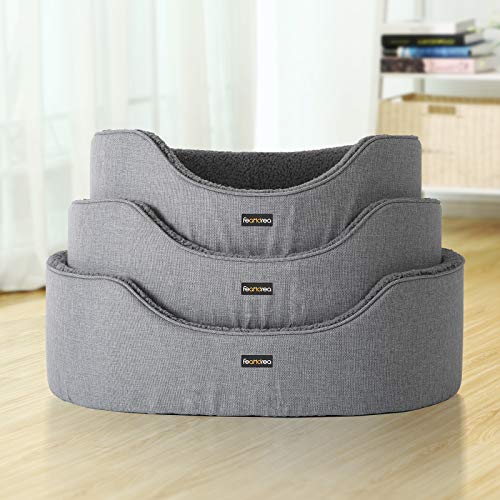 Dog Bed, Pet Bed, Reversible Cushion, 83 x 63 x 27 cm, Grey