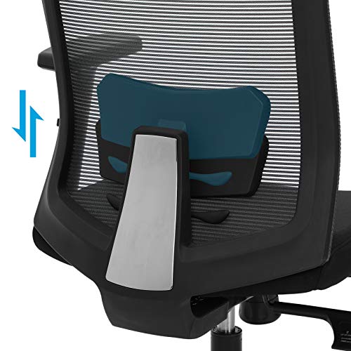 Ergonomic Office Chair, Mesh Computer Armchair, Lumbar Support, Adjustable Headrest and Armrests, Adjustable Backrest Lockable Up to 120°, Grey