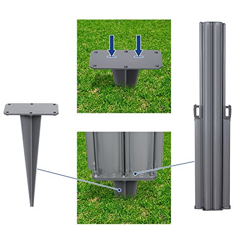 Ground Peg for Fixing Double Side Awnings without Concrete, Suitable for Ground Installation in the Garden, Iron