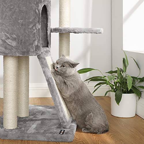 Floor-to-Ceiling Cat Tree, 2.4-2.6 m, Cat Tower, Light Grey