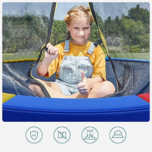 Replacement Trampoline Safety Pad Mat, Standard Spring Cover for 8 ft Trampoline, 244 cm Diameter, 30 cm Wide, UV-Resistant, Tear-Resistant, Edge Protection, Multi-Colour