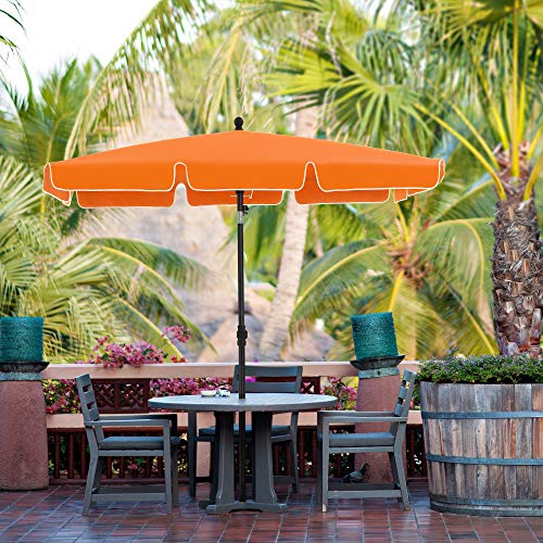 Rectangular Balcony Parasol 2 x 1.25 m, UPF 50+ Protection, Tilting Sunshade, PA-Coated Canopy, Carrying Bag, Garden Terrace, Base Not Included, Orange