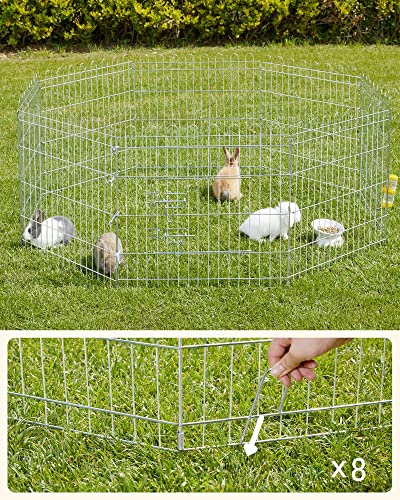 Puppy Run Rabbit Foldable Run for Dogs Silver