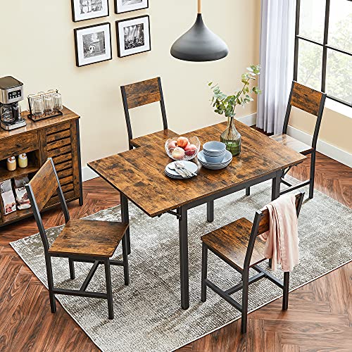 Folding Dining Table for 2-4 People for Small Spaces Vintage Brown/Black