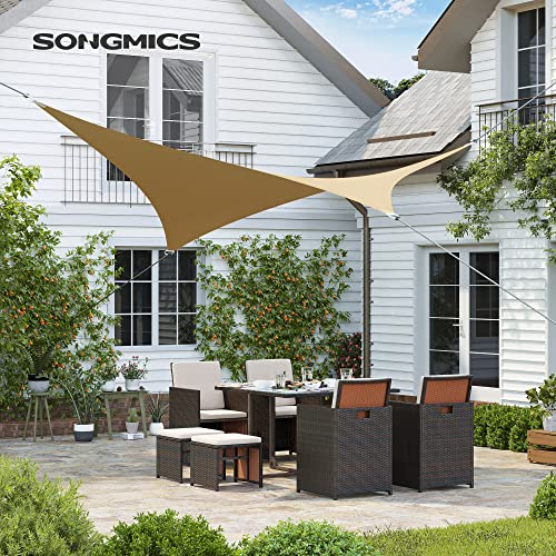 5 x 5 m Protective HDPE Sun Shade Sail for UV Protection, Breathable for Garden Balcony Terrace, Sand Yellow