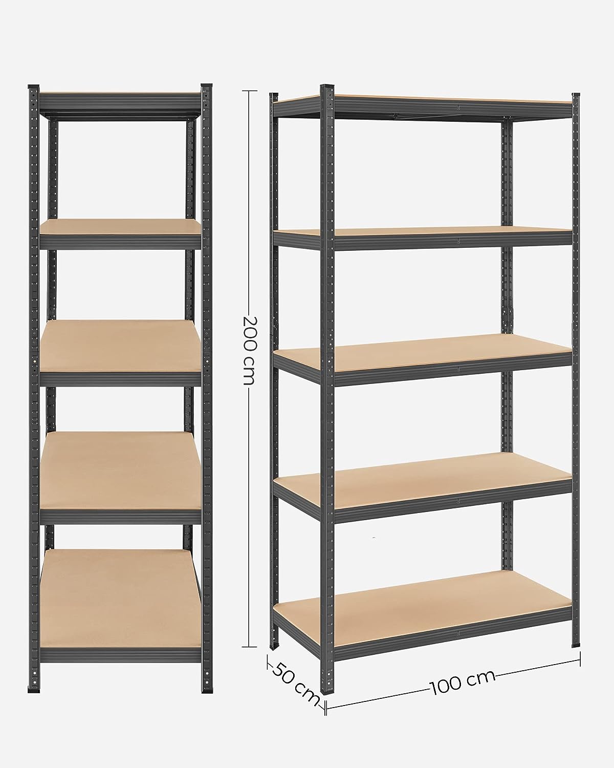 Garage Shelving Units Grey 200 x 100 x 50 cm