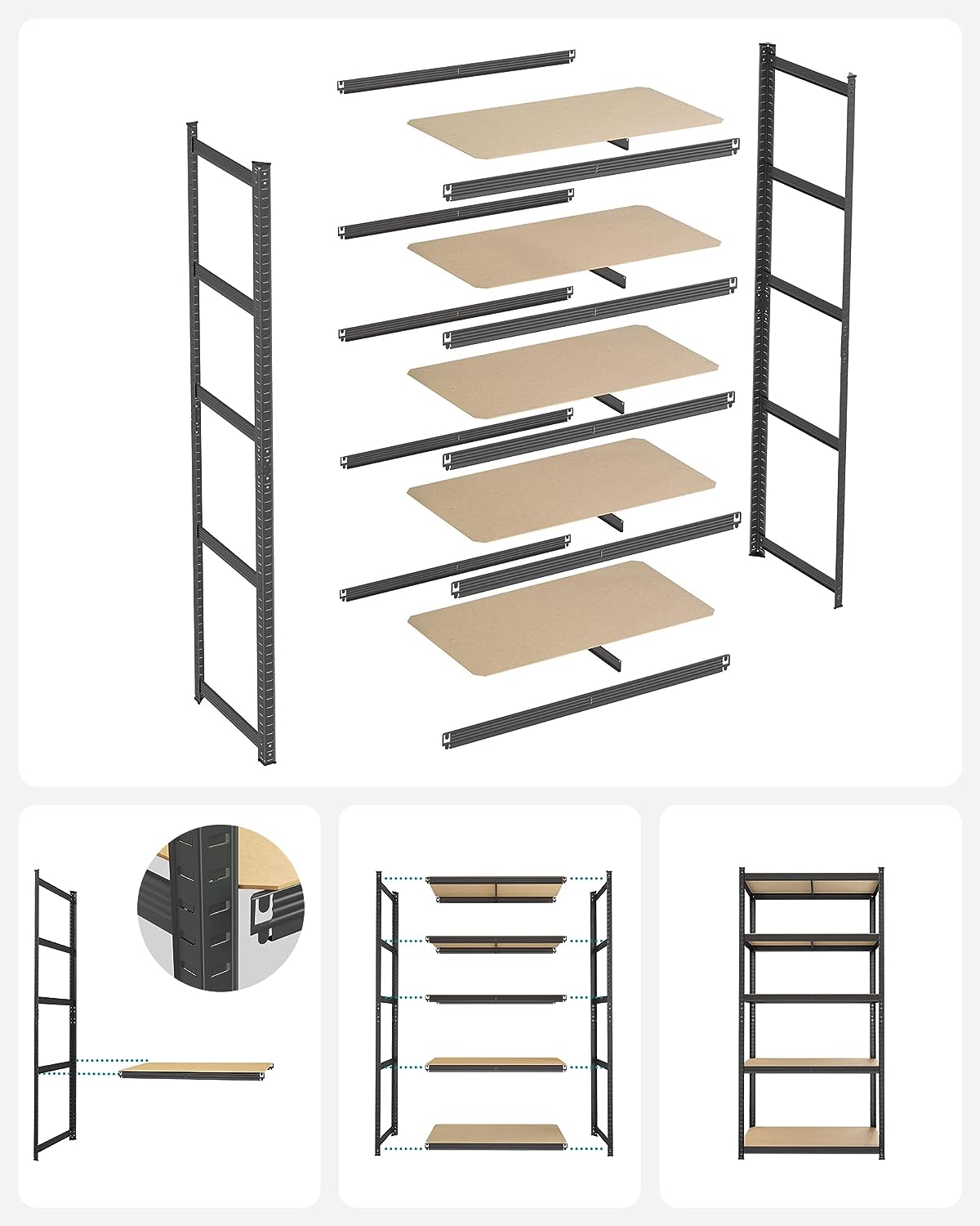 Garage Shelving Units Grey 200 x 100 x 50 cm