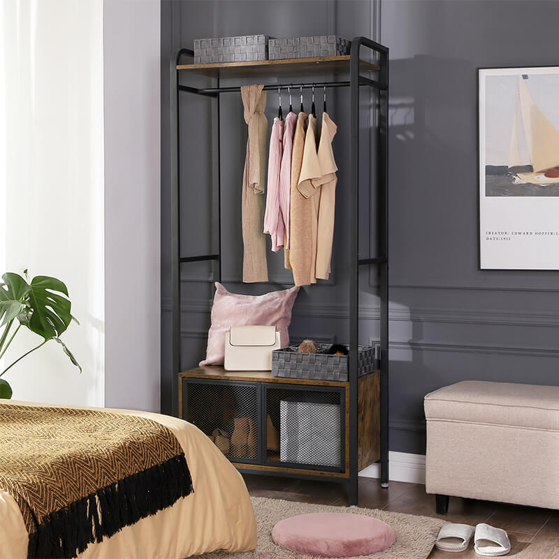 Open Wardrobe With Cabinet