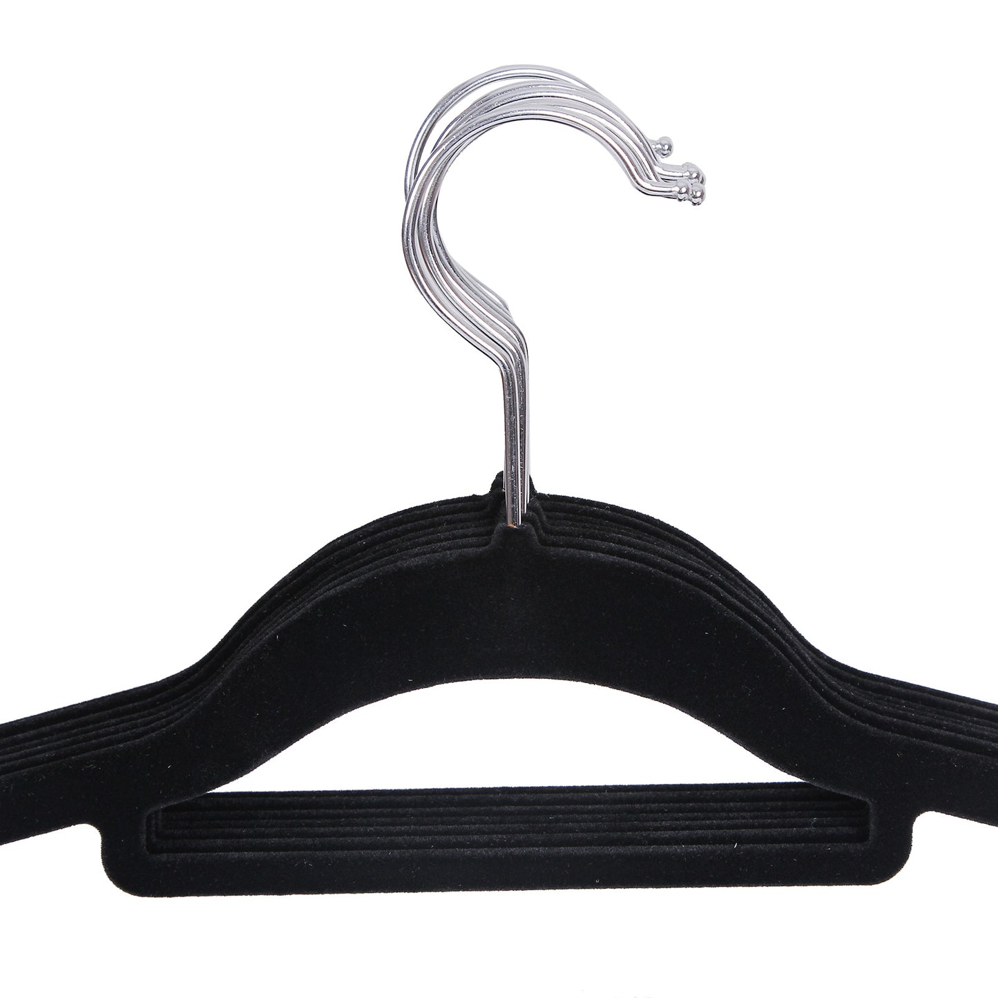 Velvet Hangers, 50 Pack, Ultra Thin Space Saving, Non-Slip Coat Hangers with Tie Organiser, 360 Degree Swivel Hook, Black