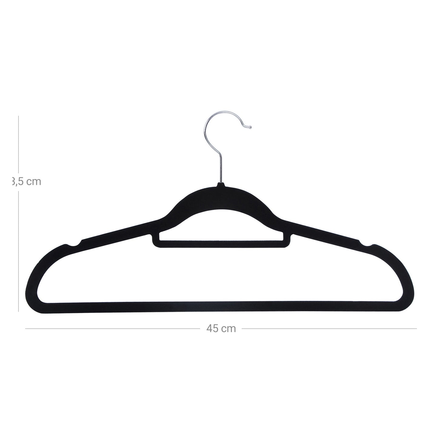 Velvet Hangers, 50 Pack, Ultra Thin Space Saving, Non-Slip Coat Hangers with Tie Organiser, 360 Degree Swivel Hook, Black