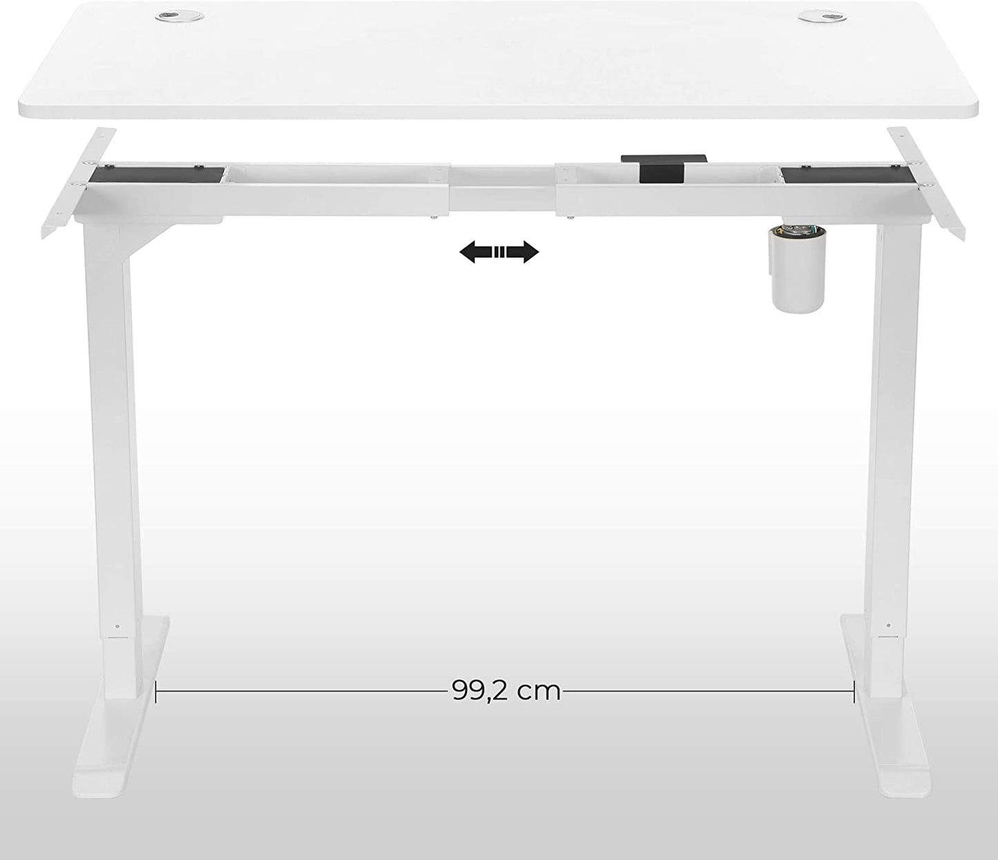 Electric Desk Top, Writing Desk Top, with Rounded Corners and Smooth Edges, for Electric Standing Desk, 120 x 60 x 1.8 cm, White LDB001W01