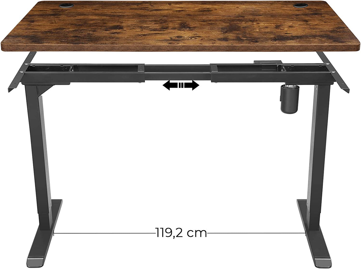 Table Top for Electric Desk, Desk Top with Smooth Edges, Melamine Coating, MDF, 140 x 70 x 1.8 cm, Vintage Brown LDB002B01