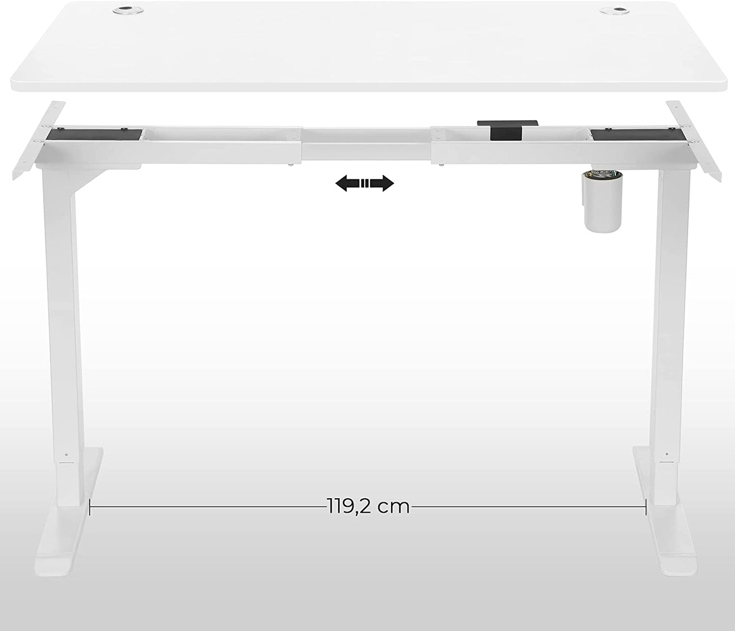 Electric Desk Top, Writing Desk Top, with Rounded Corners and Smooth Edges, for Electric Standing Desk, 140 x 70 x 1.8 cm, White LDB002W01