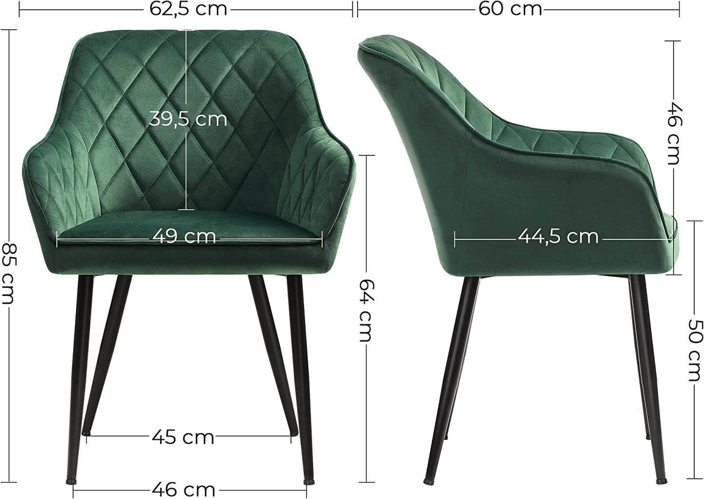 LDC088C01 Dining Chair, Green, One Size