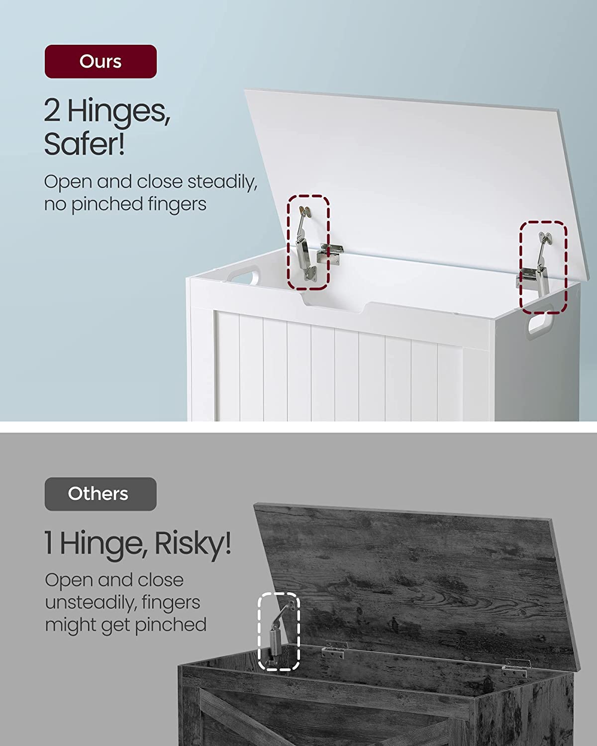 LHS11WT Toy Bench Space Seat Storage Chest with Large Capacity White, Engineered Wood, 76 x 48 x 40 cm (B x H x T)