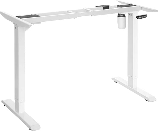 Table Frame, Freely Height-Adjustable, Desk Frame, Electric Desk, Table Stand with Motor, Length Adjustable, Steel, White