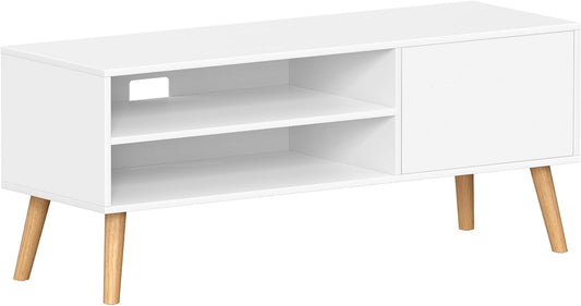 TV Cabinet Lowboard TV Cabinet for TVs up to 55 Inches 120 cm Long TV Stand for Living Room Industrial Design White