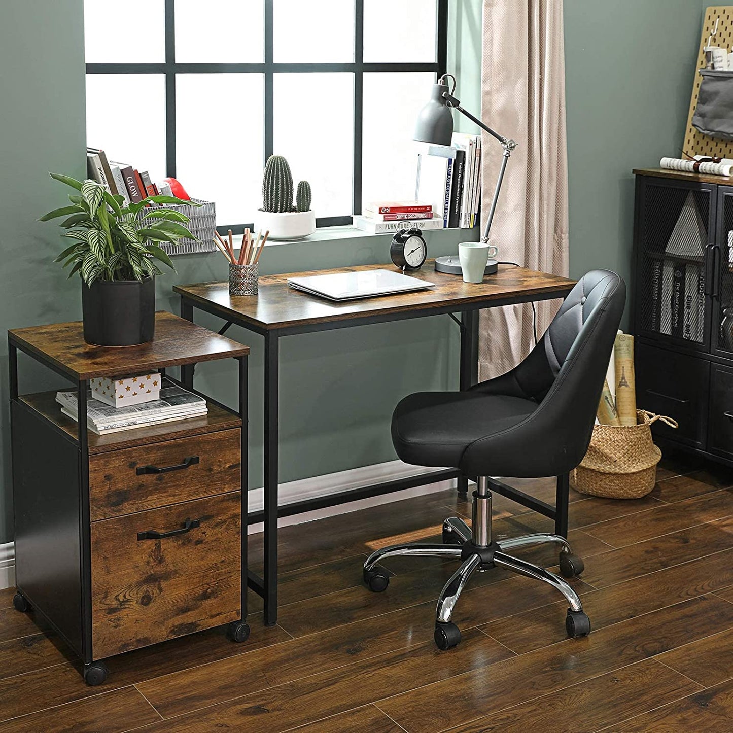 Computer Desk, Writing Desk, Small Office Table, 50 x 100 x 75 cm, Study, Home Office, Simple Assembly, Steel, Industrial Design, Rustic Brown and Black