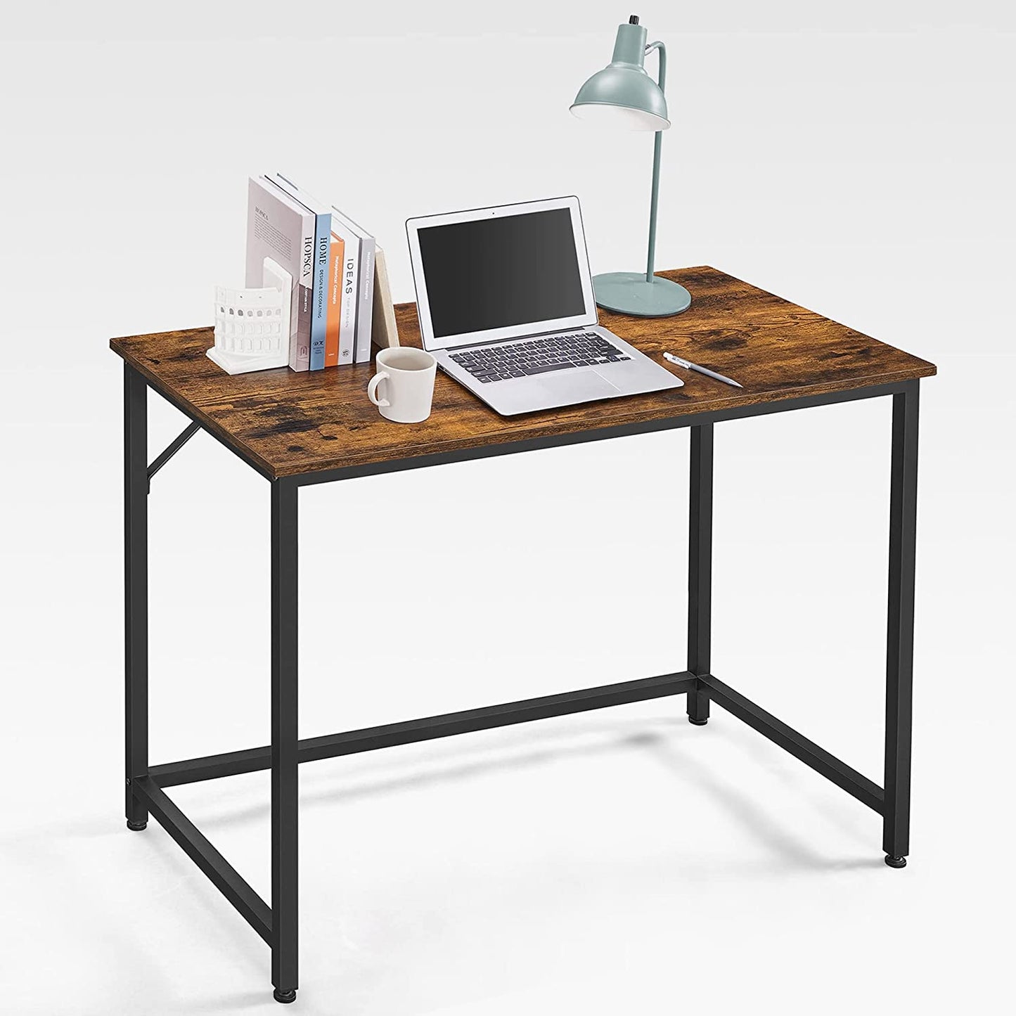 Computer Desk, Writing Desk, Small Office Table, 50 x 100 x 75 cm, Study, Home Office, Simple Assembly, Steel, Industrial Design, Rustic Brown and Black