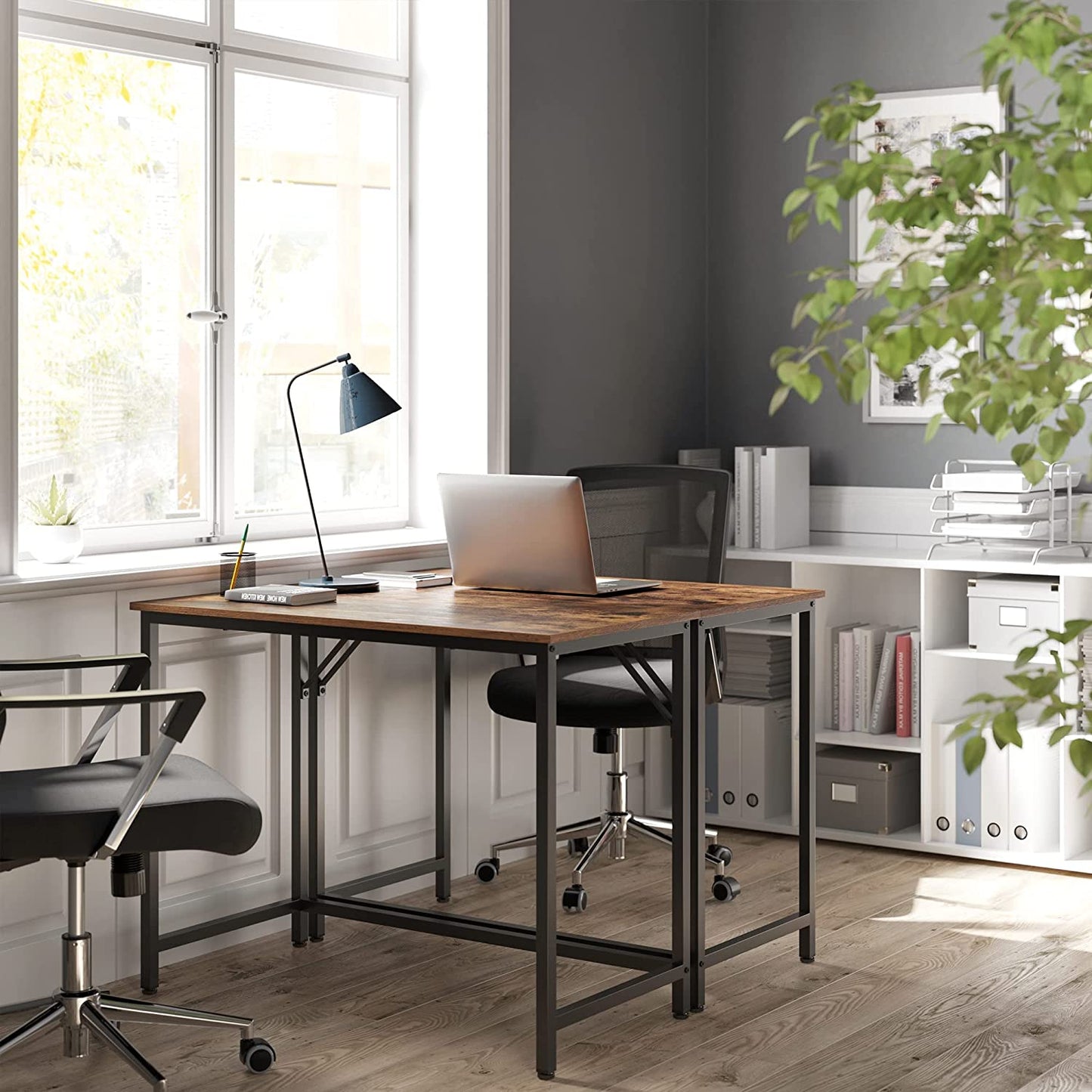 Computer Desk, Writing Desk, Small Office Table, 50 x 100 x 75 cm, Study, Home Office, Simple Assembly, Steel, Industrial Design, Rustic Brown and Black