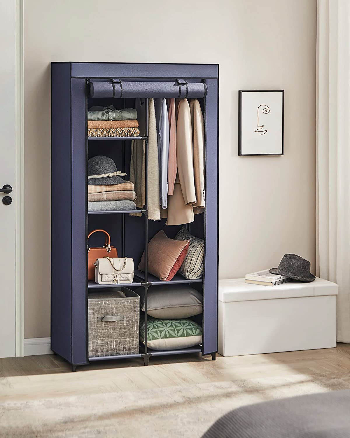 Wardrobe with 1 Clothes Rail